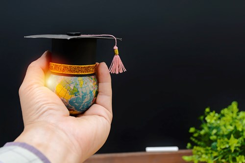 Hand Holding Globe for Working Graduate Jobs Abroad